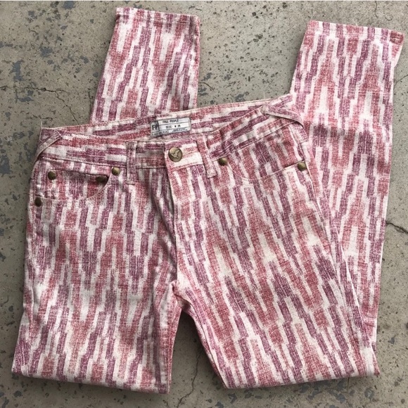 Free People Chevron Print Cropped Skinny Jeans - Picture 4 of 7